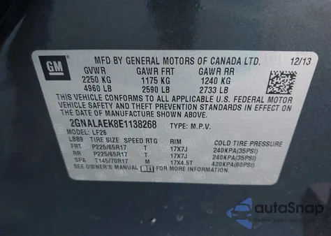 2014 Chevrolet Equinox Ls from USA, damaged, VIN 2GNALAEK8E1138268